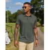 COOFANDY Mens Polo Shirts Short Sleeve Casual Summer Collar Shirts Soft Breathable Polo Tee Shirts Classic Golf Shirts(Deep Army Green)