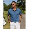 COOFANDY Mens Polo Shirts Short Sleeve Casual Summer Collar Shirts Soft Breathable Polo Tee Shirts Classic Golf Shirts(Deep Blue)