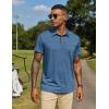 COOFANDY Mens Polo Shirts Short Sleeve Casual Summer Collar Shirts Soft Breathable Polo Tee Shirts Classic Golf Shirts(Deep Blue)