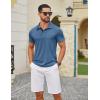 COOFANDY Mens Polo Shirts Short Sleeve Casual Summer Collar Shirts Soft Breathable Polo Tee Shirts Classic Golf Shirts(Deep Blue)