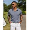 COOFANDY Mens Polo Shirts Short Sleeve Casual Summer Collar Shirts Soft Breathable Polo Tee Shirts Classic Golf Shirts(Grey)