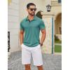 COOFANDY Mens Polo Shirts Short Sleeve Casual Summer Collar Shirts Soft Breathable Polo Tee Shirts Classic Golf Shirts(Grey Green)