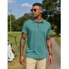 COOFANDY Mens Polo Shirts Short Sleeve Casual Summer Collar Shirts Soft Breathable Polo Tee Shirts Classic Golf Shirts(Grey Green)