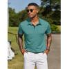 COOFANDY Mens Polo Shirts Short Sleeve Casual Summer Collar Shirts Soft Breathable Polo Tee Shirts Classic Golf Shirts(Grey Green)