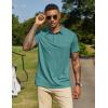 COOFANDY Mens Polo Shirts Short Sleeve Casual Summer Collar Shirts Soft Breathable Polo Tee Shirts Classic Golf Shirts(Grey Green)