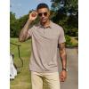 COOFANDY Mens Polo Shirts Short Sleeve Casual Summer Collar Shirts Soft Breathable Polo Tee Shirts Classic Golf Shirts(Khaki)