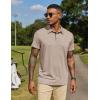 COOFANDY Mens Polo Shirts Short Sleeve Casual Summer Collar Shirts Soft Breathable Polo Tee Shirts Classic Golf Shirts(Khaki)