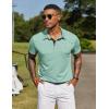 COOFANDY Mens Polo Shirts Short Sleeve Casual Summer Collar Shirts Soft Breathable Polo Tee Shirts Classic Golf Shirts(Light Green)