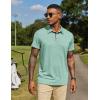 COOFANDY Mens Polo Shirts Short Sleeve Casual Summer Collar Shirts Soft Breathable Polo Tee Shirts Classic Golf Shirts(Light Green)