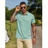 COOFANDY Mens Polo Shirts Short Sleeve Casual Summer Collar Shirts Soft Breathable Polo Tee Shirts Classic Golf Shirts(Light Green)