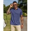 COOFANDY Mens Polo Shirts Short Sleeve Casual Summer Collar Shirts Soft Breathable Polo Tee Shirts Classic Golf Shirts(Navy Blue)