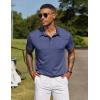 COOFANDY Mens Polo Shirts Short Sleeve Casual Summer Collar Shirts Soft Breathable Polo Tee Shirts Classic Golf Shirts(Navy Blue)