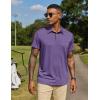 COOFANDY Mens Polo Shirts Short Sleeve Casual Summer Collar Shirts Soft Breathable Polo Tee Shirts Classic Golf Shirts(Purple)