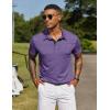 COOFANDY Mens Polo Shirts Short Sleeve Casual Summer Collar Shirts Soft Breathable Polo Tee Shirts Classic Golf Shirts(Purple)