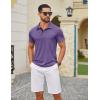 COOFANDY Mens Polo Shirts Short Sleeve Casual Summer Collar Shirts Soft Breathable Polo Tee Shirts Classic Golf Shirts(Purple)