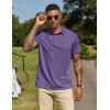 COOFANDY Mens Polo Shirts Short Sleeve Casual Summer Collar Shirts Soft Breathable Polo Tee Shirts Classic Golf Shirts(Purple)