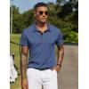 COOFANDY Mens Polo Shirts Short Sleeve Casual Summer Collar Shirts Soft Breathable Polo Tee Shirts Classic Golf Shirts(Sky Blue)