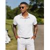 COOFANDY Mens Polo Shirts Short Sleeve Casual Summer Collar Shirts Soft Breathable Polo Tee Shirts Classic Golf Shirts(White)