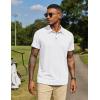 COOFANDY Mens Polo Shirts Short Sleeve Casual Summer Collar Shirts Soft Breathable Polo Tee Shirts Classic Golf Shirts(White)