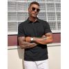 COOFANDY Mens Polo Shirts Short Sleeve Casual Summer Polo Tee Classic Collared Golf Stylish Tops(01-black)