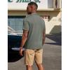COOFANDY Mens Polo Shirts Short Sleeve Casual Summer Polo Tee Classic Collared Golf Stylish Tops(Army Green)