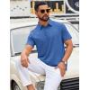 COOFANDY Mens Polo Shirts Short Sleeve Casual Summer Polo Tee Classic Collared Golf Stylish Tops(Blue)