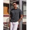 COOFANDY Mens Polo Shirts Short Sleeve Casual Summer Polo Tee Classic Collared Golf Stylish Tops(Dark Grey)
