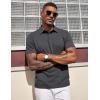 COOFANDY Mens Polo Shirts Short Sleeve Casual Summer Polo Tee Classic Collared Golf Stylish Tops(Dark Grey)