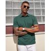 COOFANDY Mens Polo Shirts Short Sleeve Casual Summer Polo Tee Classic Collared Golf Stylish Tops(Green)