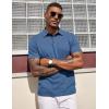 COOFANDY Mens Polo Shirts Short Sleeve Casual Summer Polo Tee Classic Collared Golf Stylish Tops(Navy Blue)