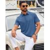 COOFANDY Mens Polo Shirts Short Sleeve Casual Summer Polo Tee Classic Collared Golf Stylish Tops(Navy Blue)