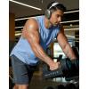 COOFANDY Mens Workout Tank Tops Cut Off Bodybuilding Fitness Muscle Shirts Wide Armholes Summer Sleeveless Shirt(Blue)