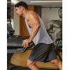 COOFANDY Mens Workout Tank Tops Cut Off Bodybuilding Fitness Muscle Shirts Wide Armholes Summer Sleeveless Shirt(Grey)