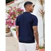 COOFANDY Men’s Zipper Polo Shirt Casual Knit Short Sleeve Polo T Shirt Classic Fit Shirts(Navy Blue-solid-new)