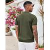 COOFANDY Men’s Zipper Polo Shirt Casual Knit Short Sleeve Polo T Shirt Classic Fit Shirts(Solid- Army Green)
