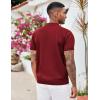 COOFANDY Men’s Zipper Polo Shirt Casual Knit Short Sleeve Polo T Shirt Classic Fit Shirts(Solid- Wine Red)