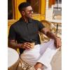 COOFANDY Polo Shirts for Men Short Sleeve Shirts Casual Stylish Collared Summer Textured Knit Shirts(01 Black)