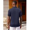 COOFANDY Polo Shirts for Men Short Sleeve Shirts Casual Stylish Collared Summer Textured Knit Shirts(01 Navy Blue)