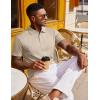 COOFANDY Polo Shirts for Men Short Sleeve Shirts Casual Stylish Collared Summer Textured Knit Shirts(02 Beige)