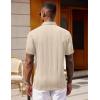 COOFANDY Polo Shirts for Men Short Sleeve Shirts Casual Stylish Collared Summer Textured Knit Shirts(02 Beige)