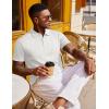 COOFANDY Polo Shirts for Men Short Sleeve Shirts Casual Stylish Collared Summer Textured Knit Shirts(02 White)