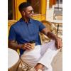 COOFANDY Polo Shirts for Men Short Sleeve Shirts Casual Stylish Collared Summer Textured Knit Shirts(Blue)