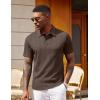 COOFANDY Polo Shirts for Men Short Sleeve Shirts Casual Stylish Collared Summer Textured Knit Shirts(Brown)