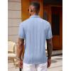COOFANDY Polo Shirts for Men Short Sleeve Shirts Casual Stylish Collared Summer Textured Knit Shirts(Clear Blue)