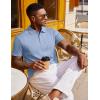 COOFANDY Polo Shirts for Men Short Sleeve Shirts Casual Stylish Collared Summer Textured Knit Shirts(Clear Blue)
