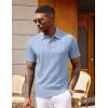 COOFANDY Polo Shirts for Men Short Sleeve Shirts Casual Stylish Collared Summer Textured Knit Shirts(Clear Blue)