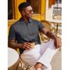 COOFANDY Polo Shirts for Men Short Sleeve Shirts Casual Stylish Collared Summer Textured Knit Shirts(Dark Grey)
