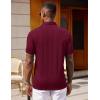 COOFANDY Polo Shirts for Men Short Sleeve Shirts Casual Stylish Collared Summer Textured Knit Shirts(Dark Red)