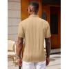 COOFANDY Polo Shirts for Men Short Sleeve Shirts Casual Stylish Collared Summer Textured Knit Shirts(Khaki)