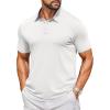 COOFANDY Men’s Casual Polo Shirts Short Sleeve Classic Basic Tee Button Collar Shirt Summer Golf T-Shirt(02 White – Arrow)